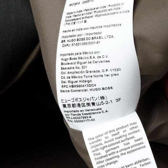 Hugo Boss Grey Green Leather Moto Jacket - Picture 12 of 13